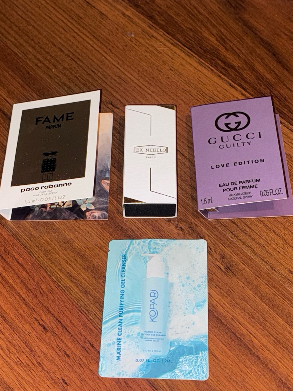 FREE NEW Gucci Guilty Ex Nihilo Paco Rabanne Perfume Samples Kopari Cleanser